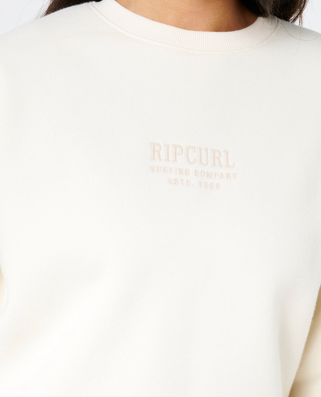 SURF STAPLE RELAXED CREW - bone
