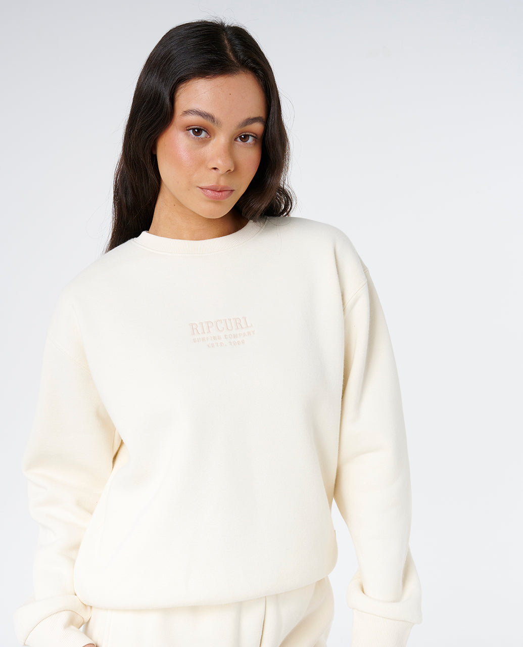 SURF STAPLE RELAXED CREW - bone