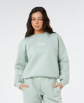 SURF STAPLE RELAXED CREW - aqua gray