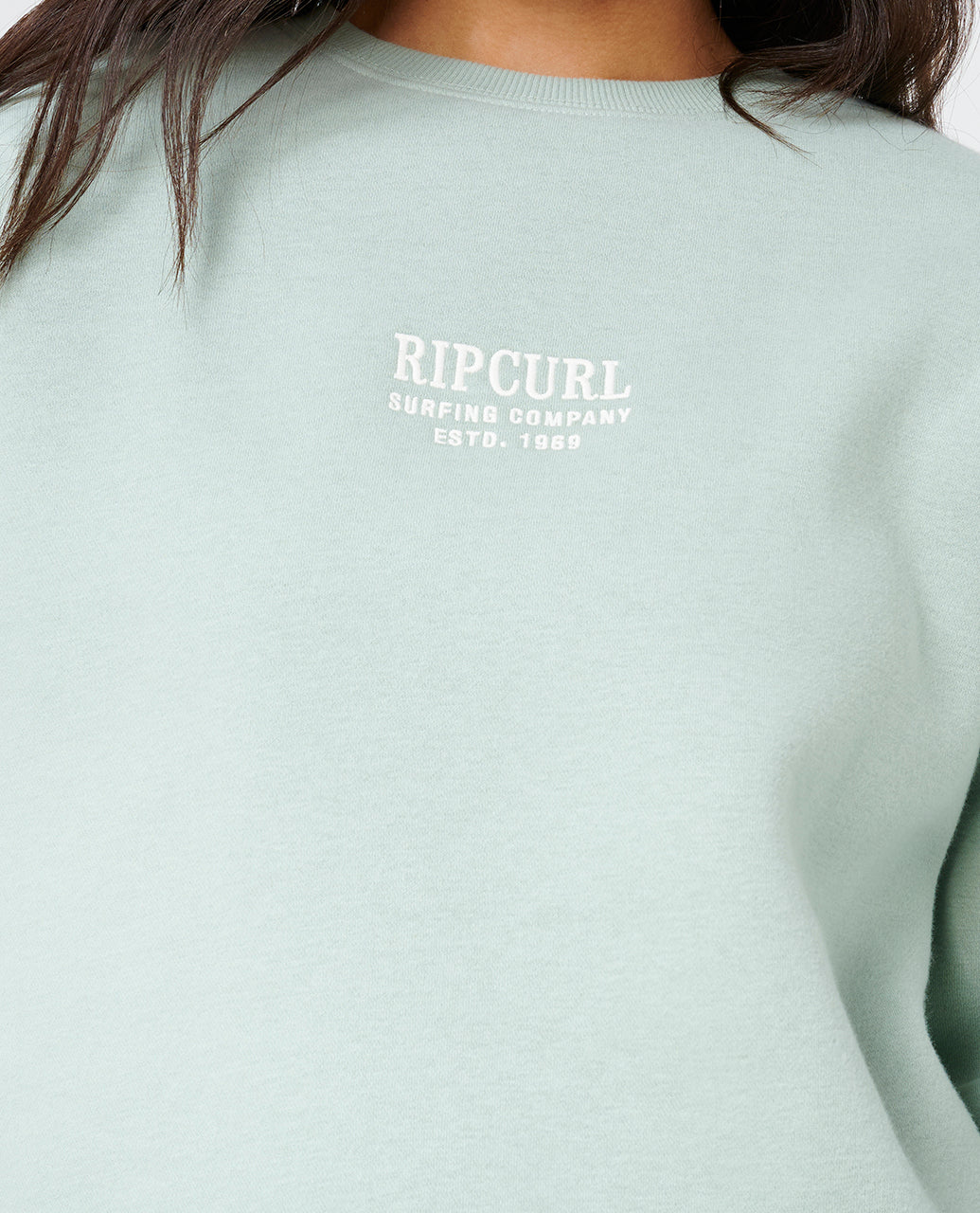 SURF STAPLE RELAXED CREW - aqua gray