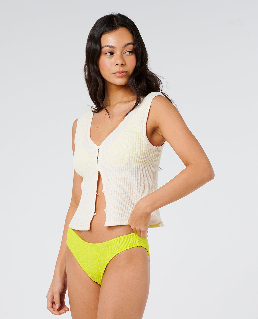 CATALINA ISLAND KNIT VEST - off white