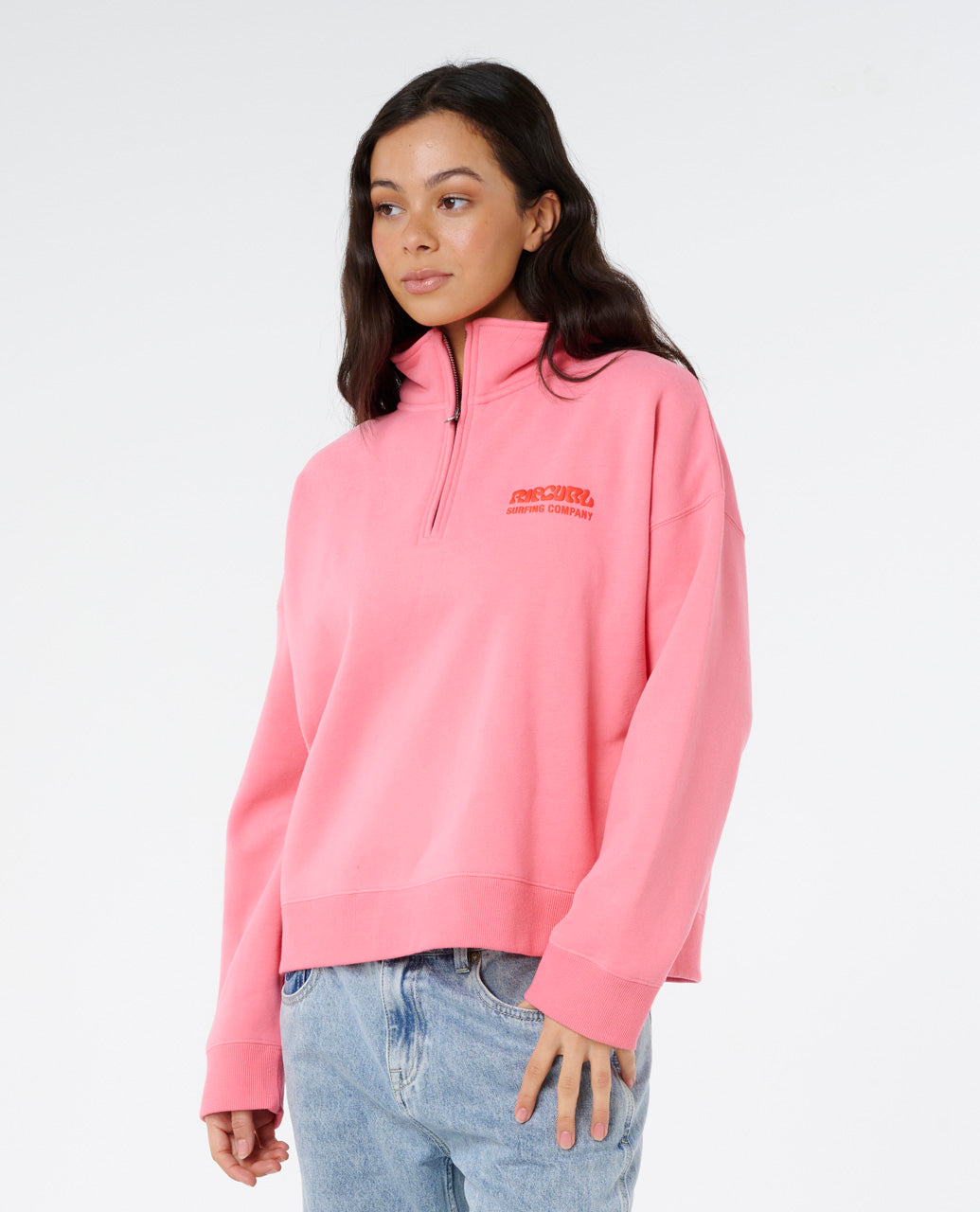 SURF PUFF 1/4 ZIP - pink