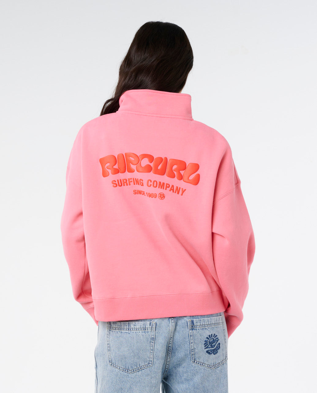 SURF PUFF 1/4 ZIP - pink