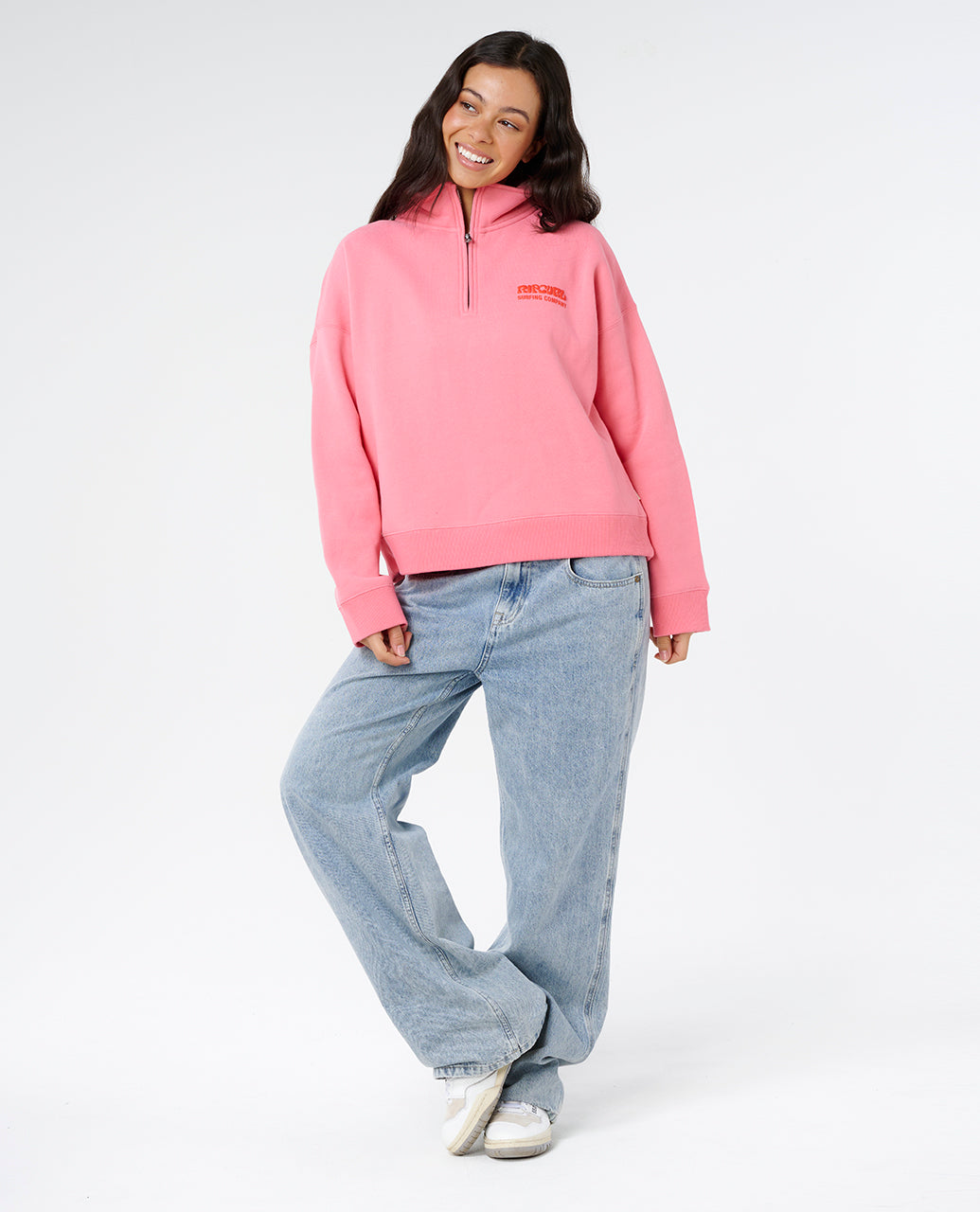 SURF PUFF 1/4 ZIP - pink