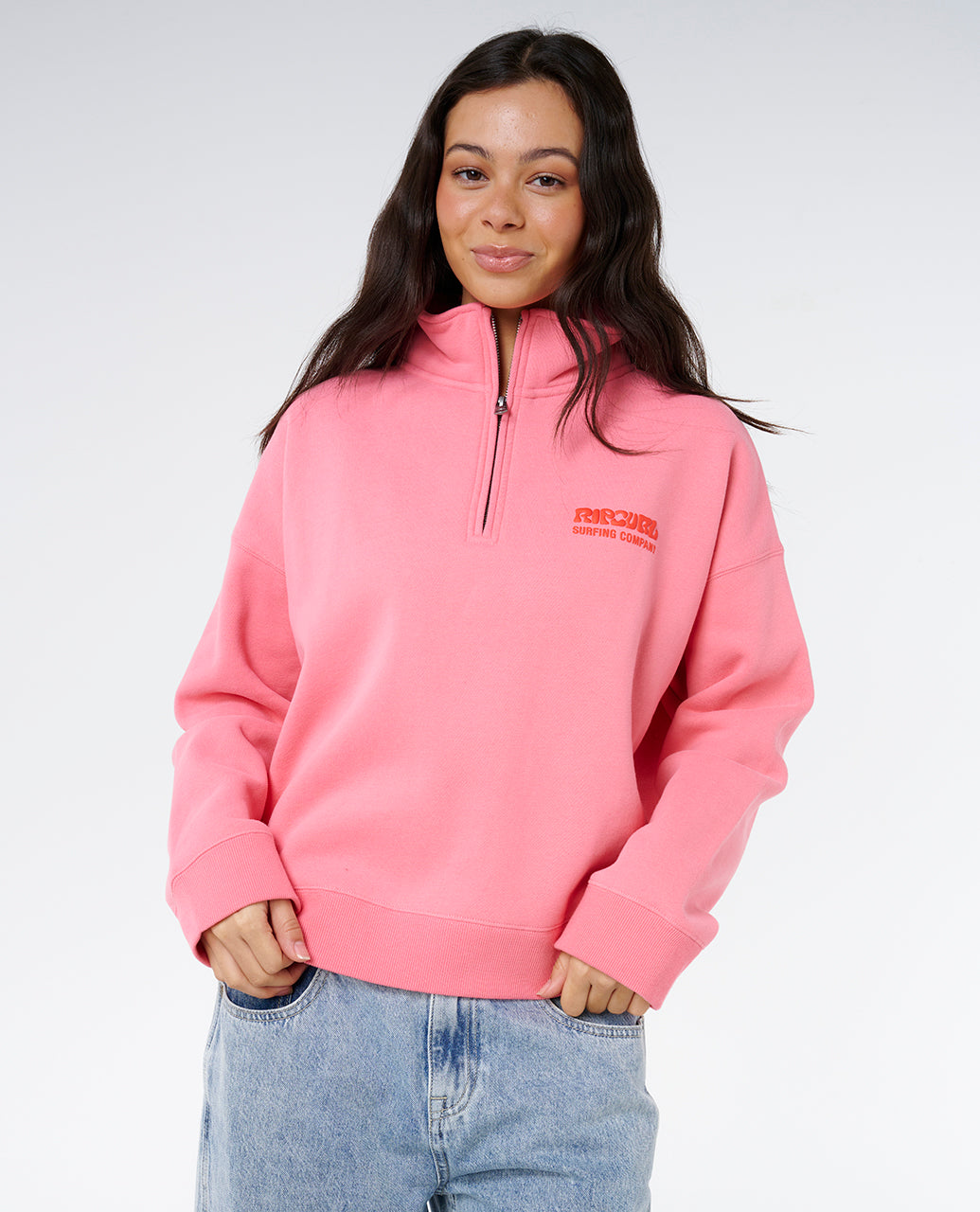SURF PUFF 1/4 ZIP - pink
