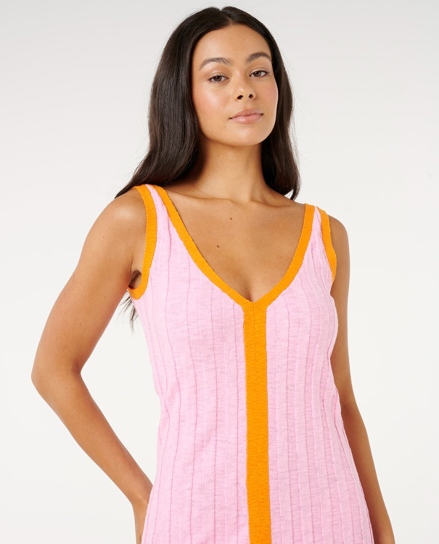 SUNSET LUAU KNIT DRESS - pink
