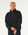 PREMIUM SURF QTR ZIP CREW - black