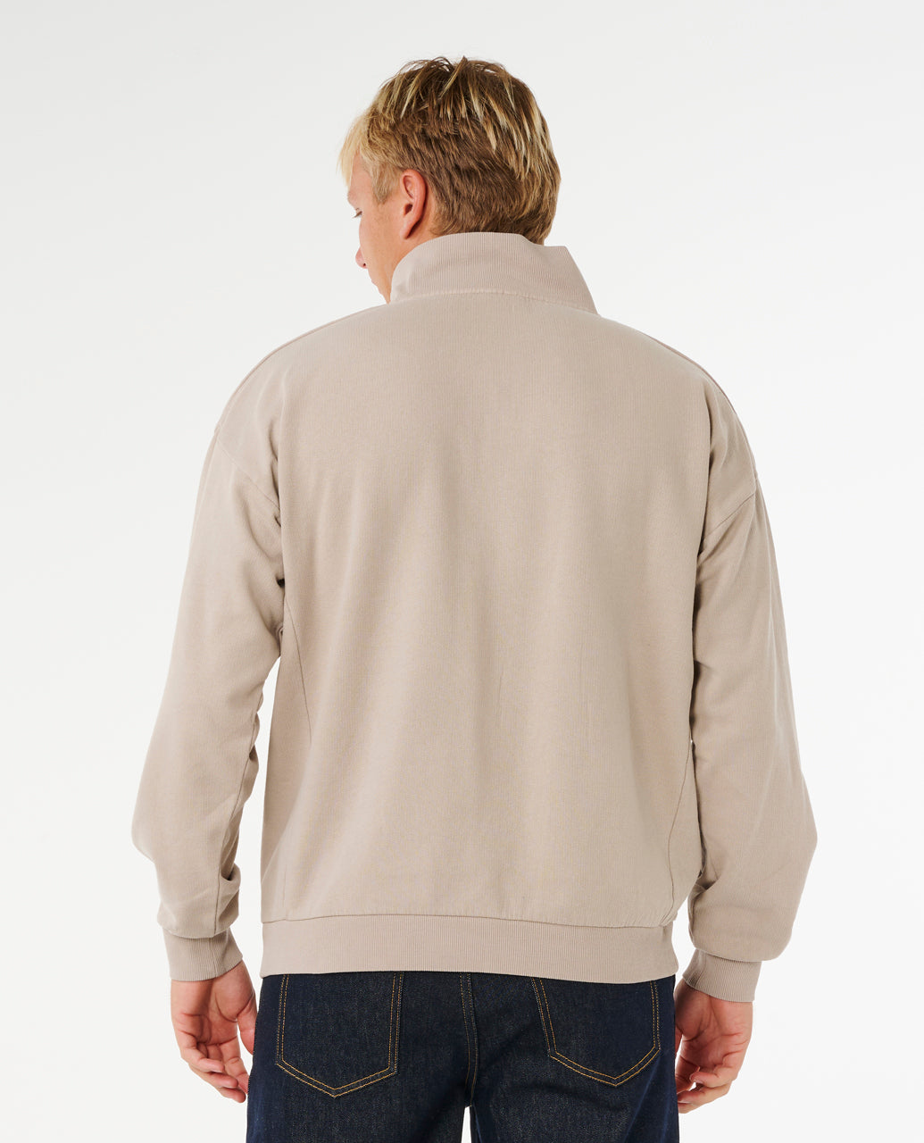 PREMIUM SURF QTR ZIP CREW - stone