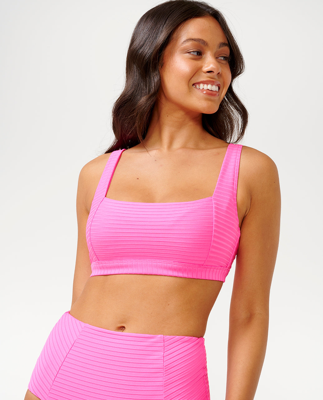PREMIUM SURF D DD CROP - hot pink