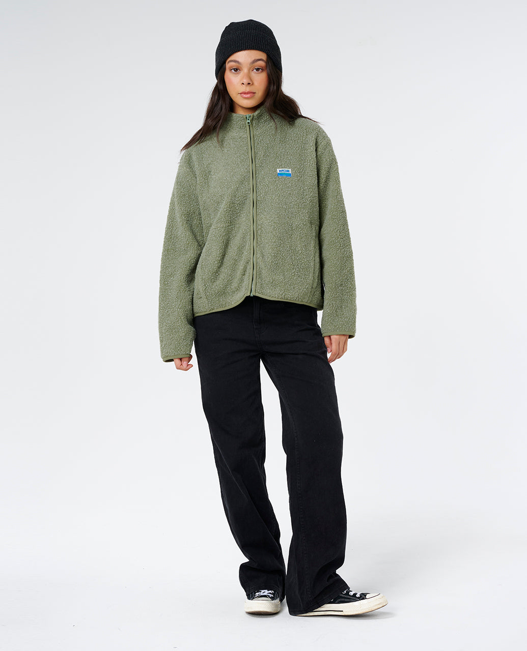 EVERY DAY ZT POL FLEECE - olive
