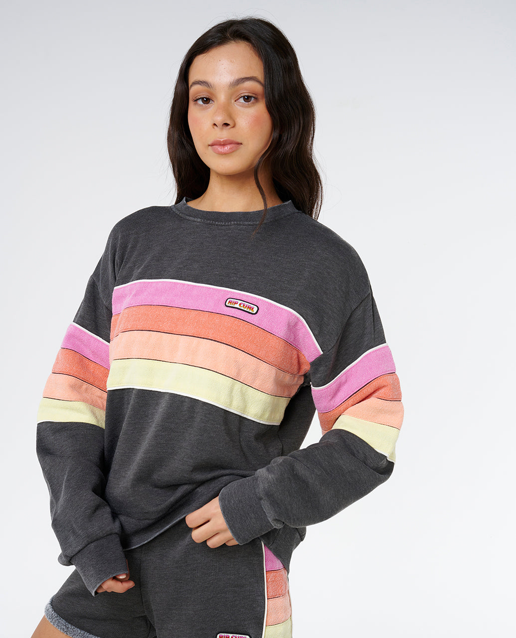 SURF REVIVAL RELAXED CREW - washed black