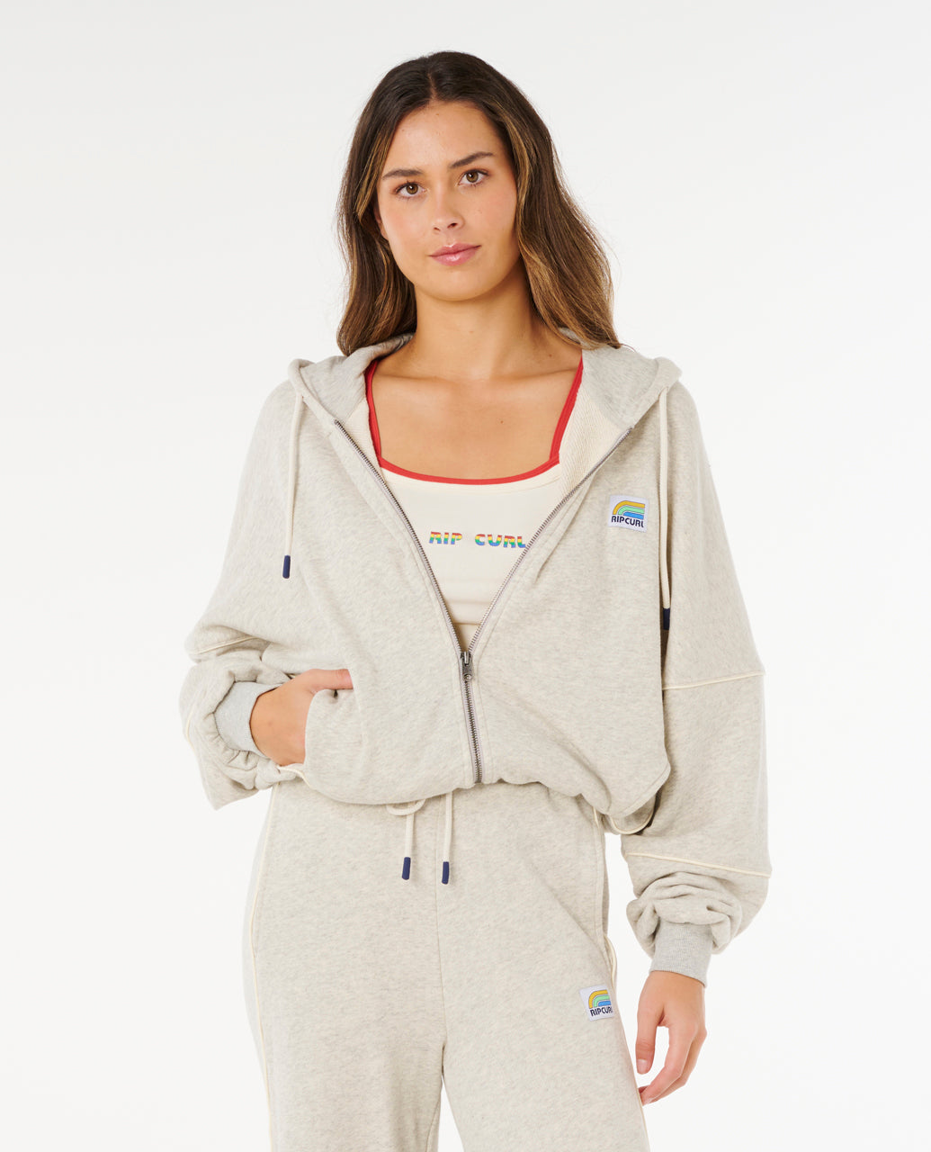 SURF SIDE SPLICED ZIP TH - grey marle