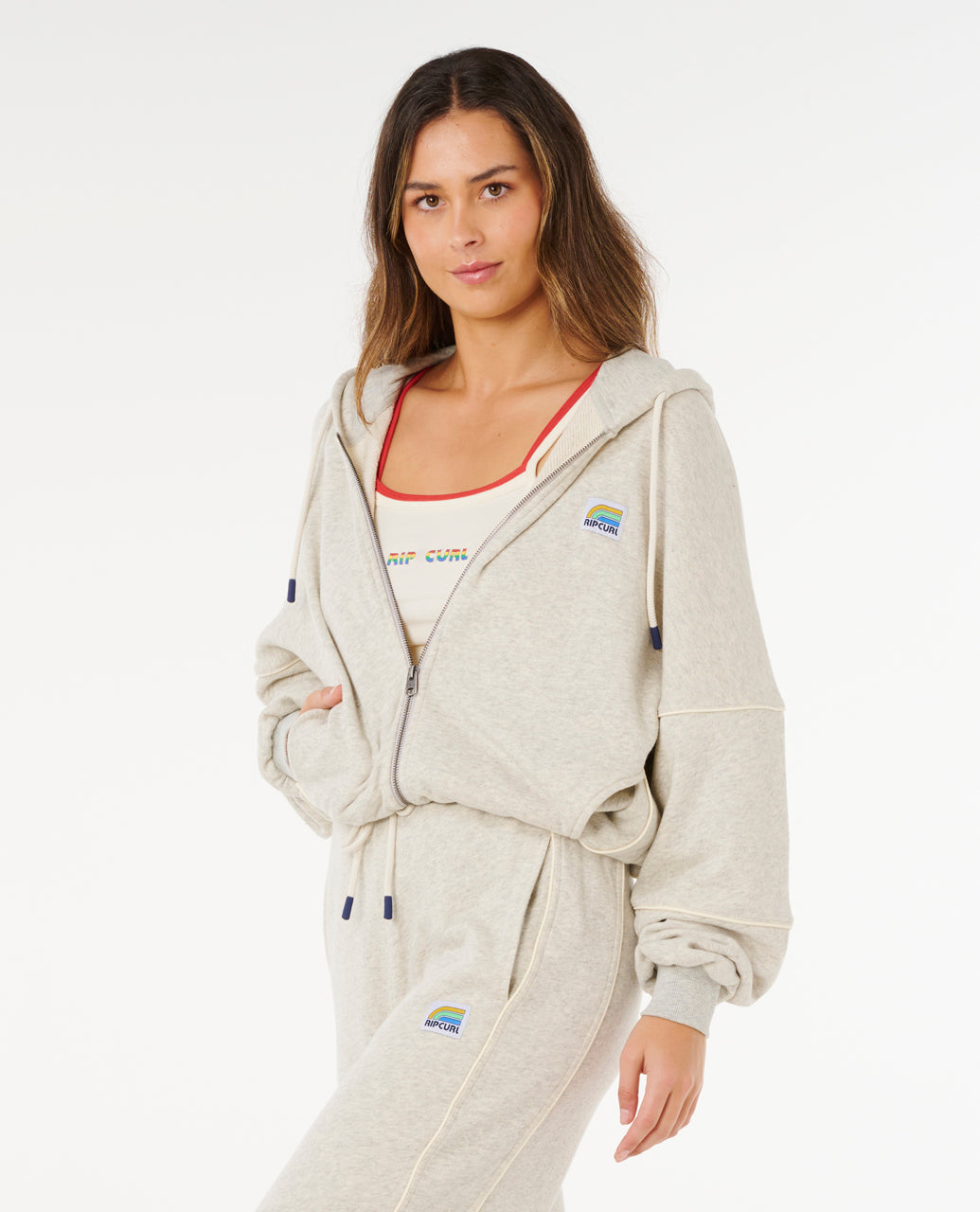 SURF SIDE SPLICED ZIP TH - grey marle