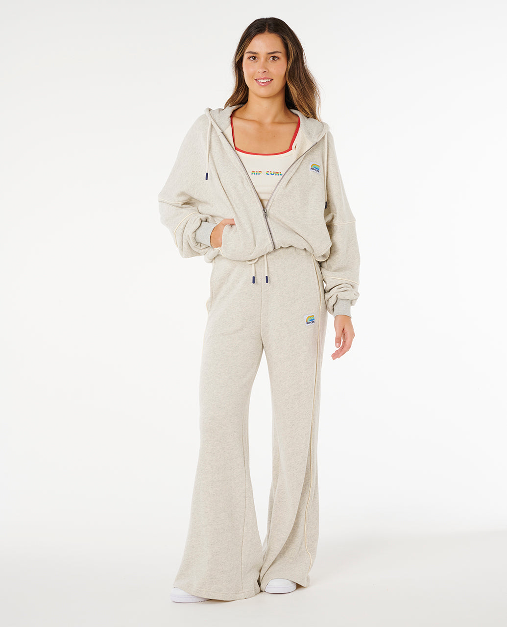 SURF SIDE SPLICED ZIP TH - grey marle