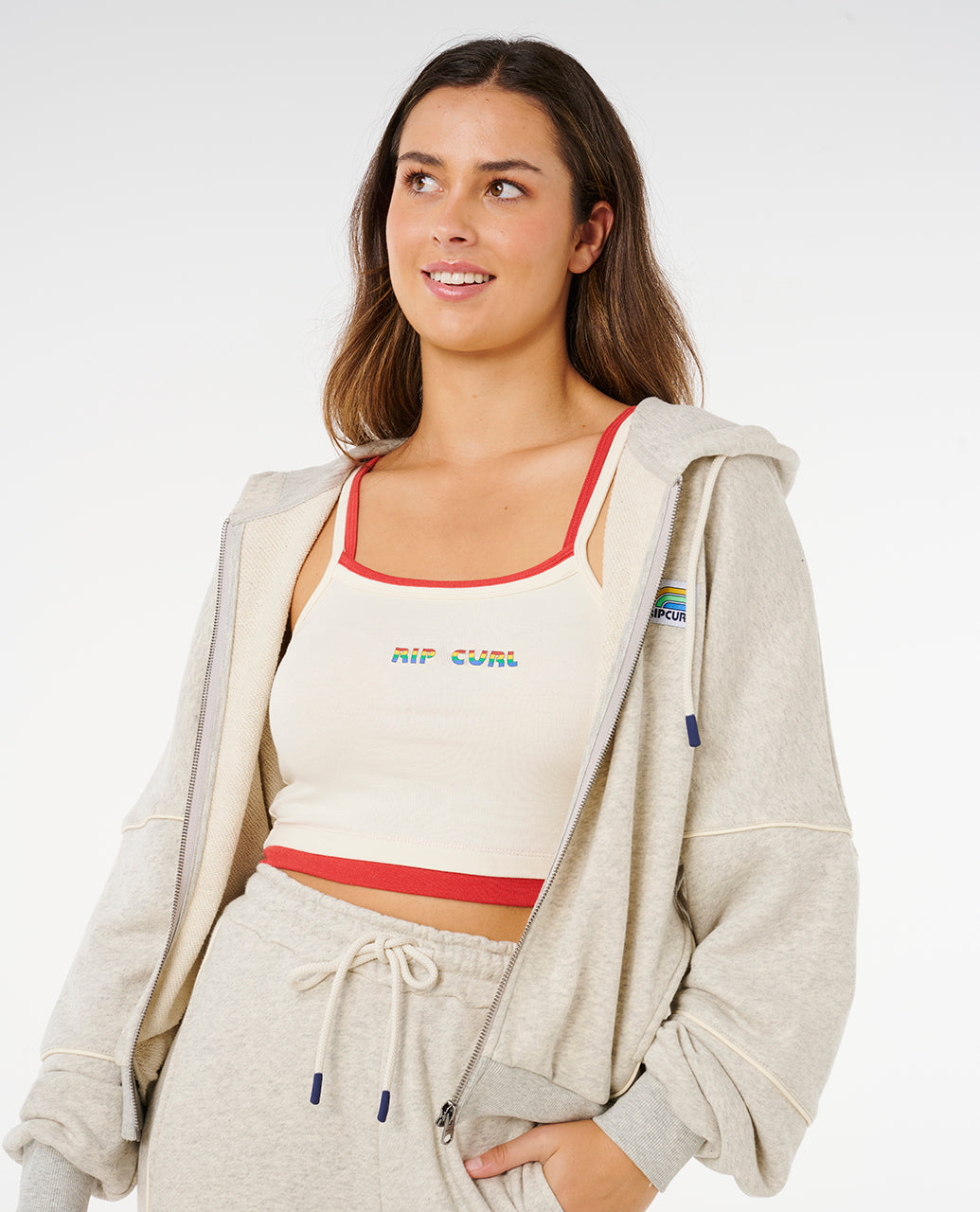 SURF SIDE SPLICED ZIP TH - grey marle