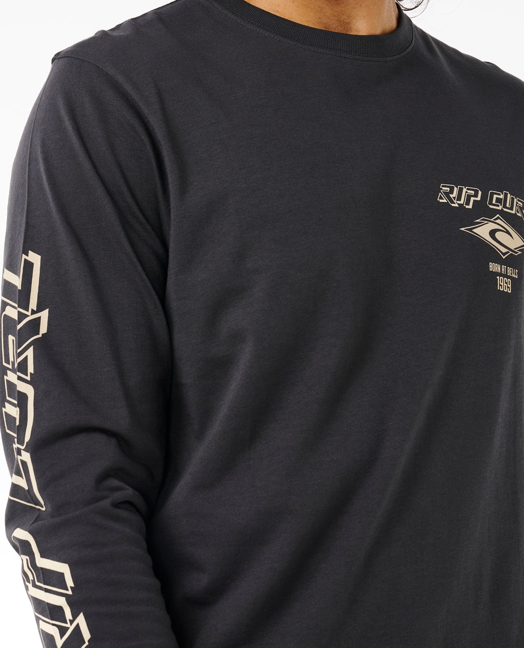 FADE OUT ICON L/S TEE - black/sand