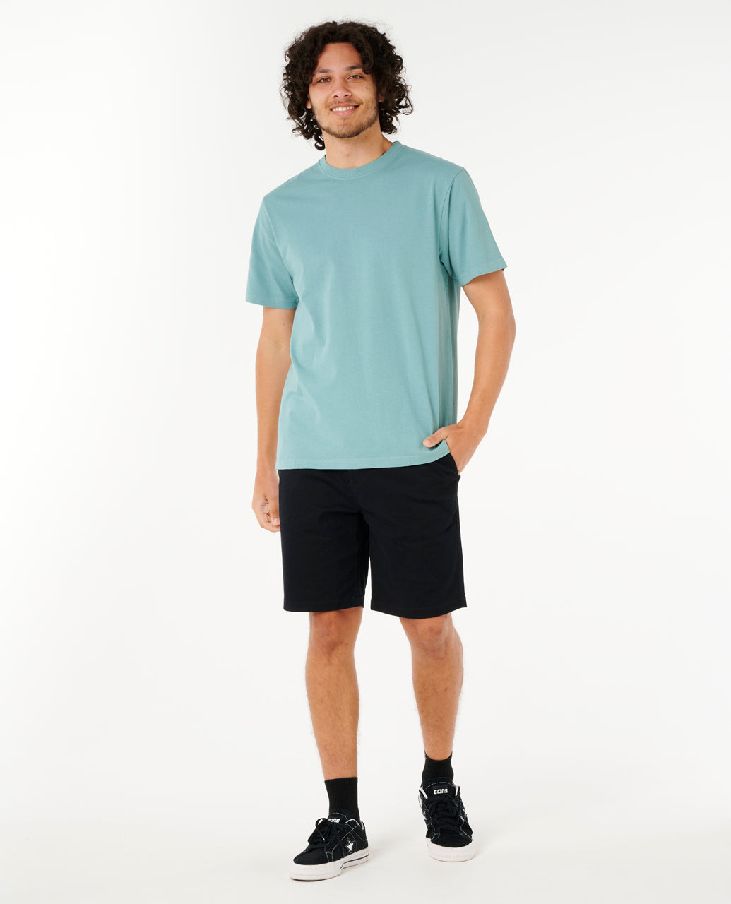PLAIN II WASH T - blue lagoon