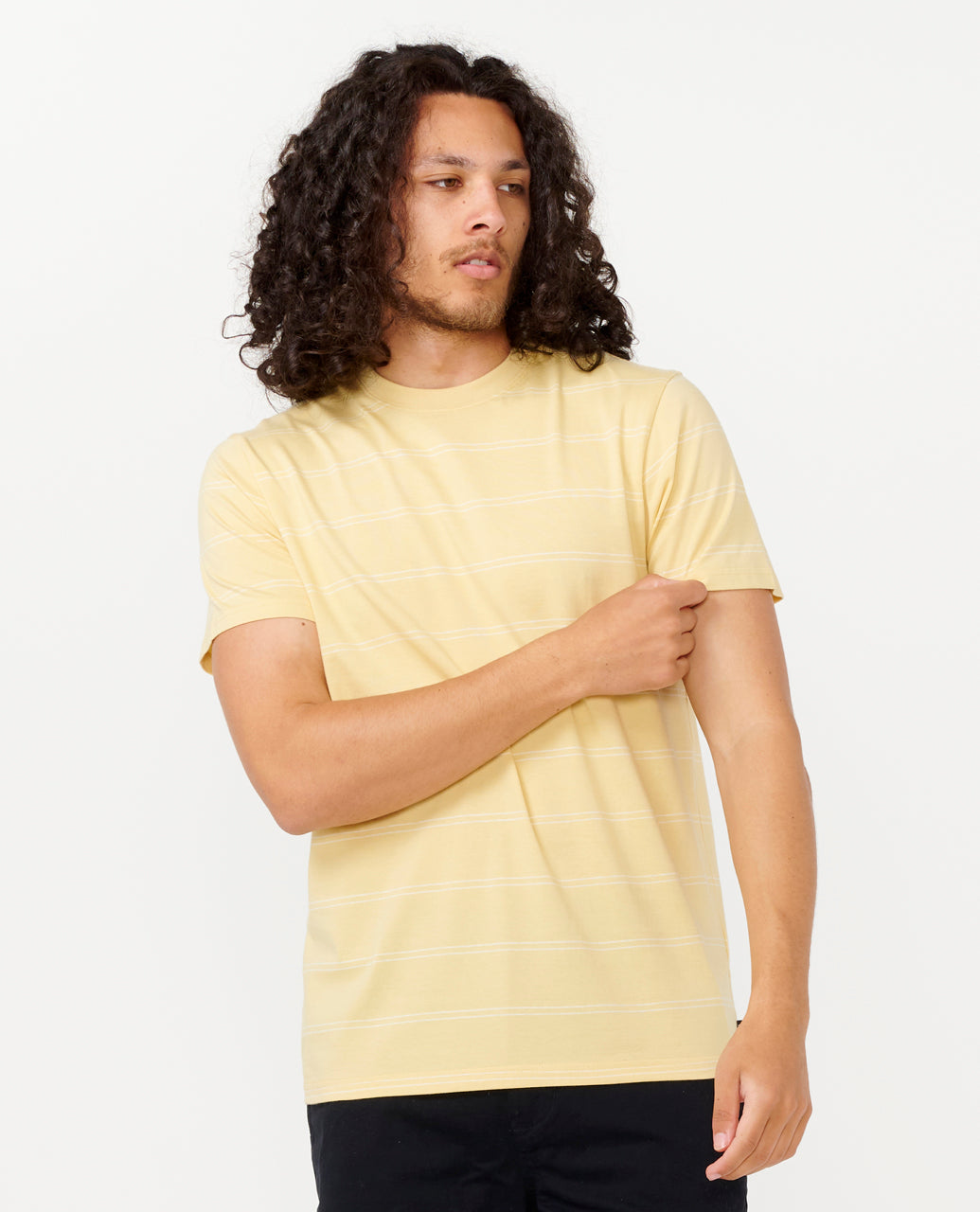 PLAIN STRIPE TEE - straw