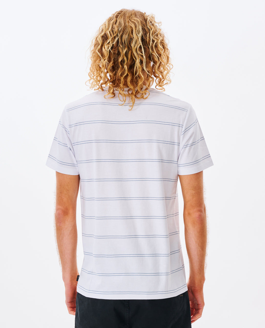 PLAIN STRIPE TEE - white/blue