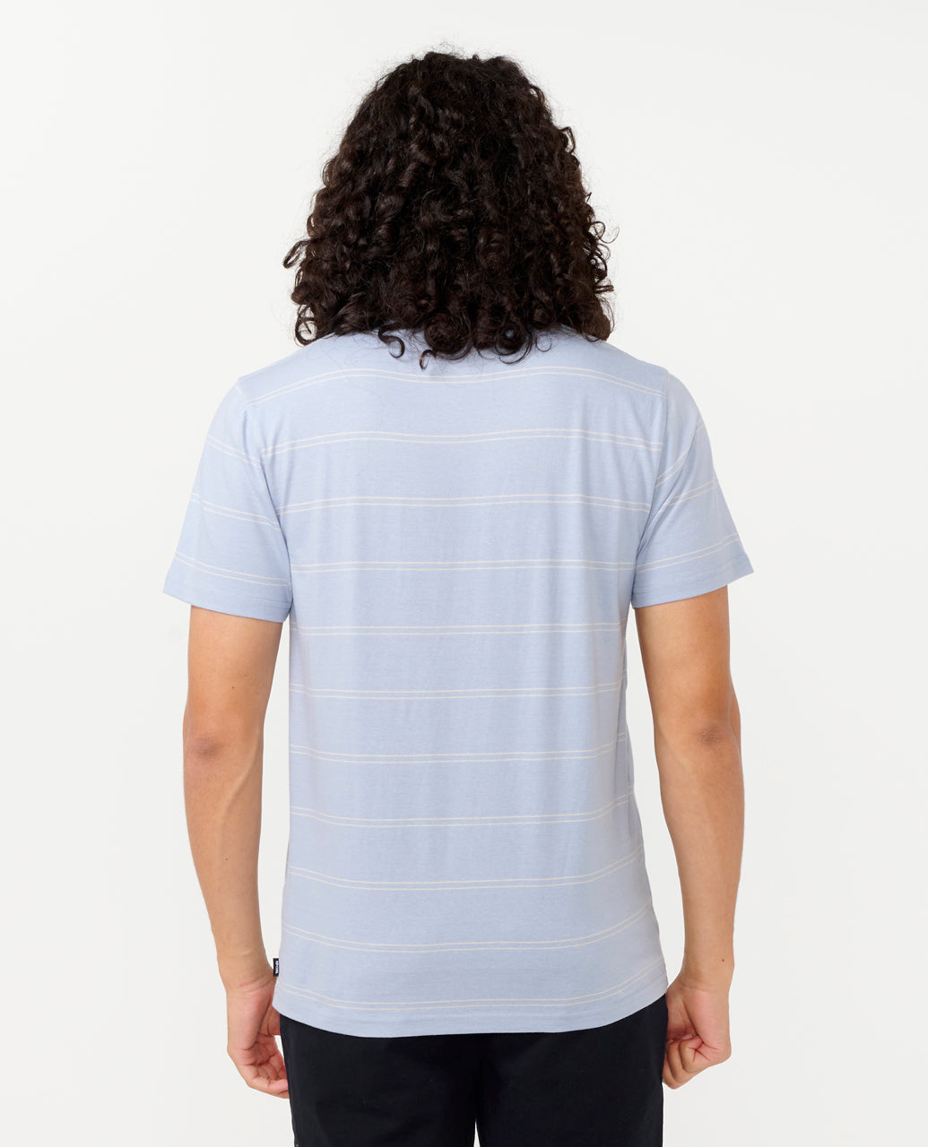 PLAIN STRIPE TEE - spray blue