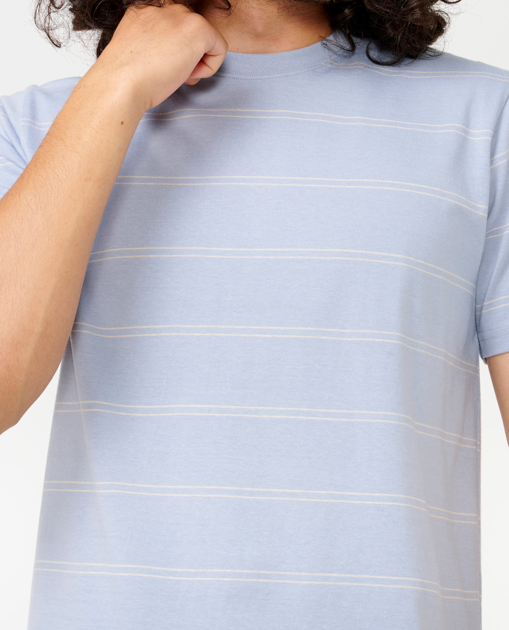 PLAIN STRIPE TEE - spray blue