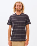 PLAIN STRIPE TEE - washed black
