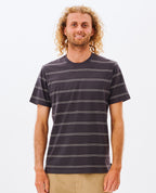 PLAIN STRIPE TEE - washed black