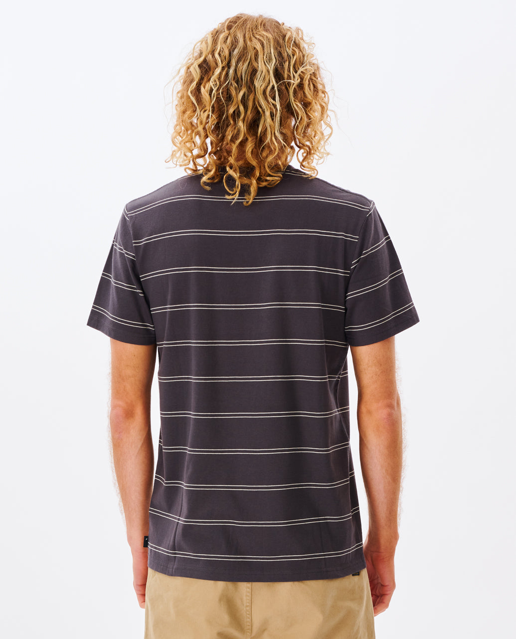 PLAIN STRIPE TEE - washed black