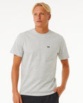 PLAIN POCKET TEE - grey marle