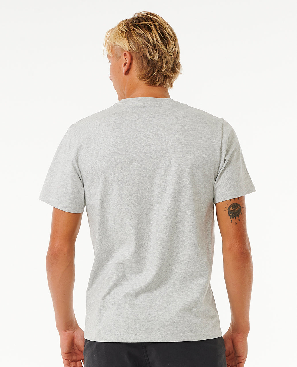 PLAIN POCKET TEE - grey marle
