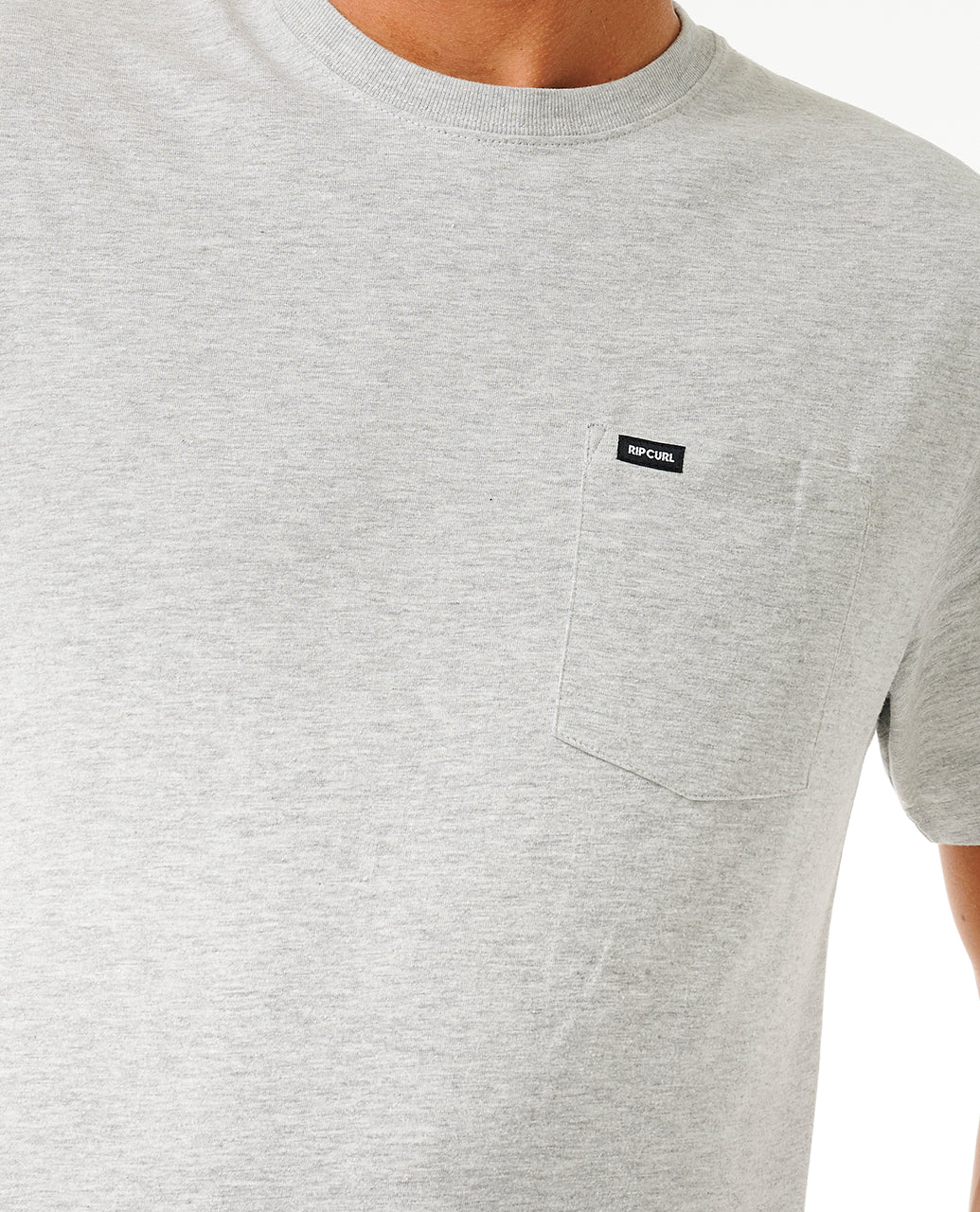 PLAIN POCKET TEE - grey marle