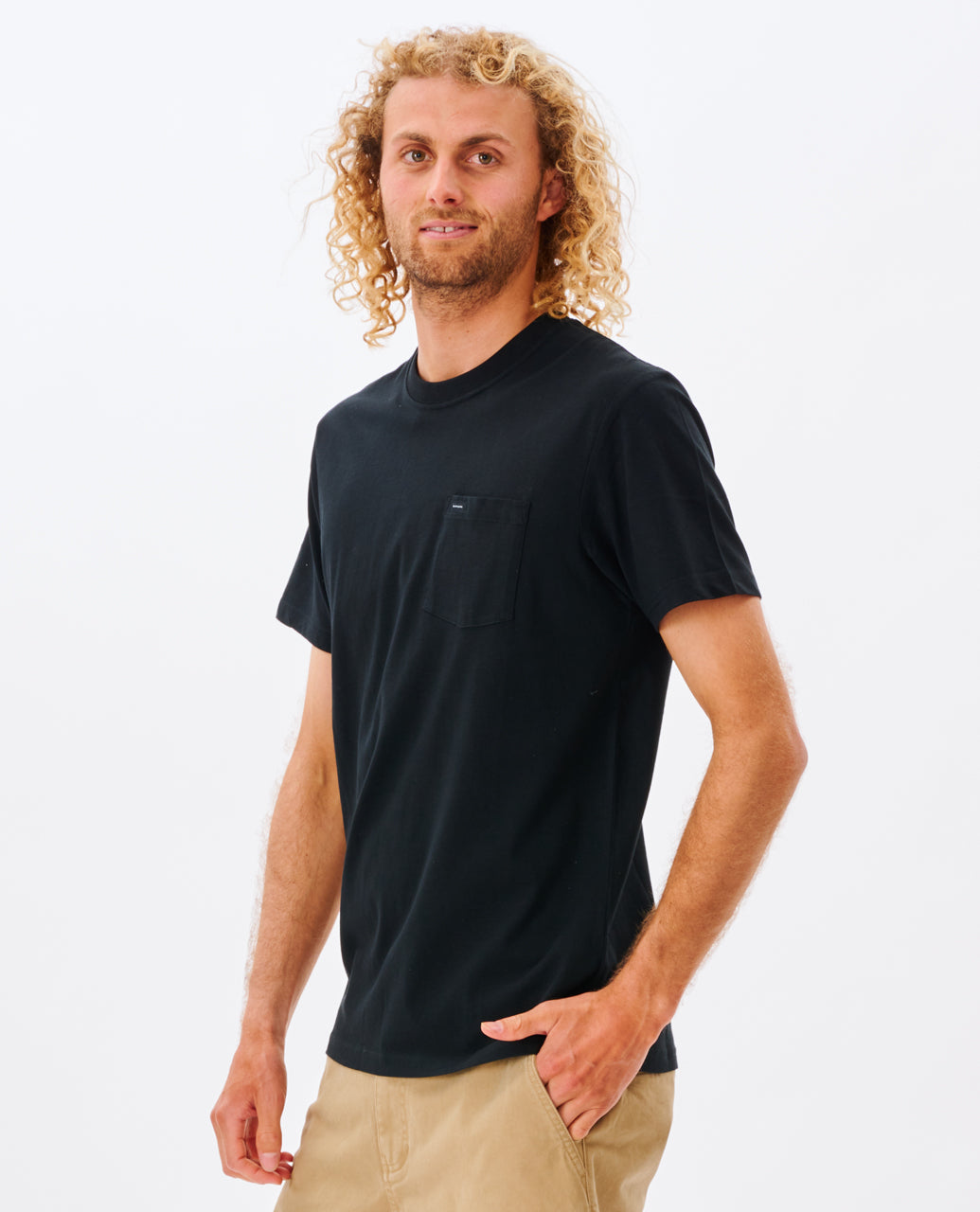PLAIN POCKET TEE - black