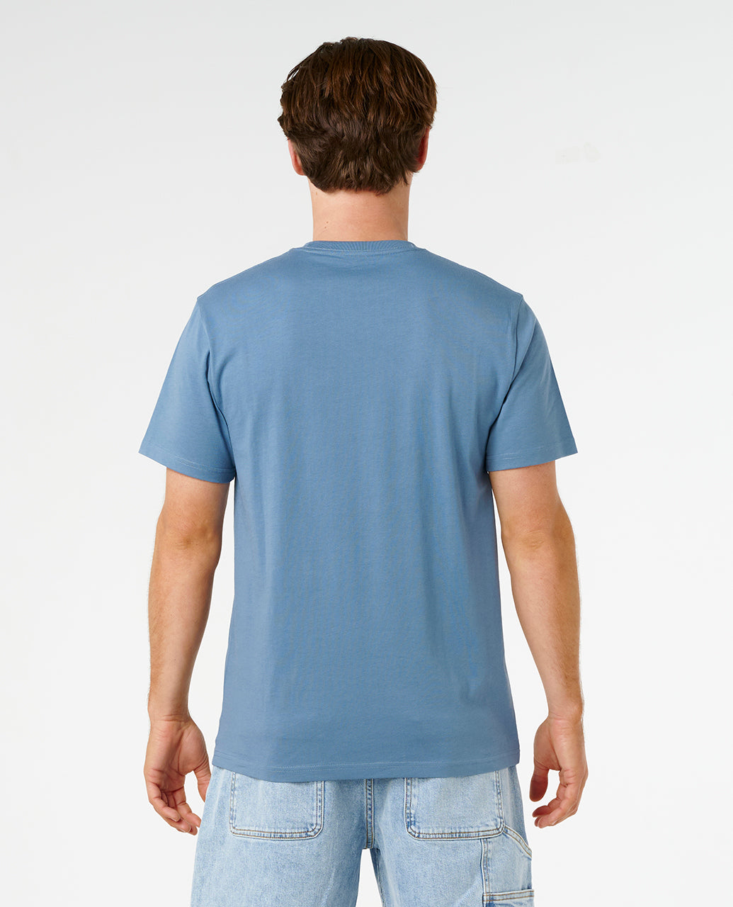 PLAIN POCKET TEE - bluefin