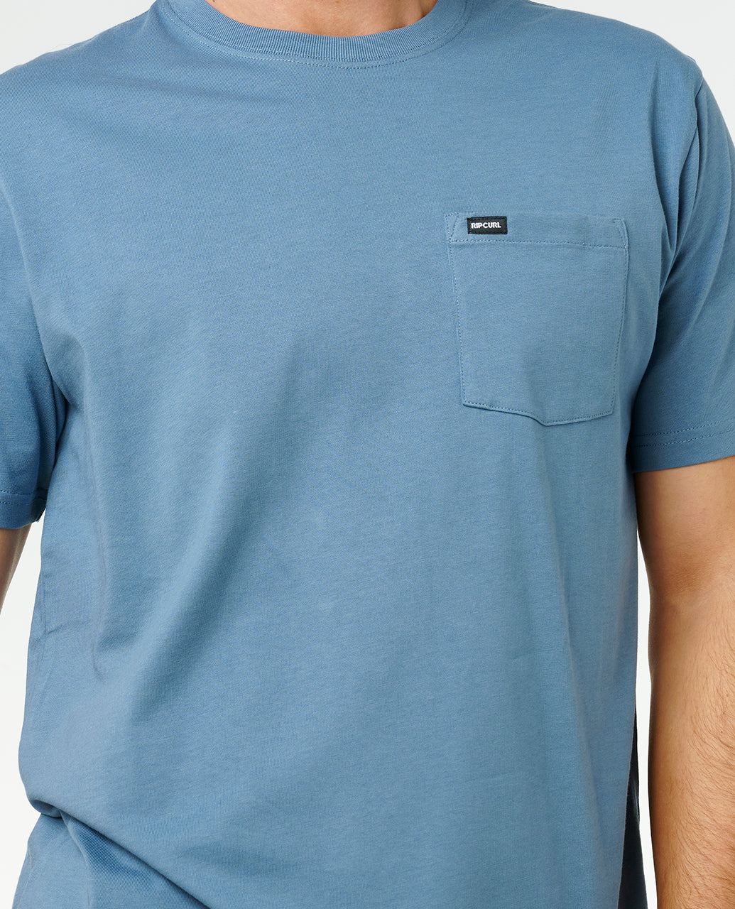 PLAIN POCKET TEE - bluefin