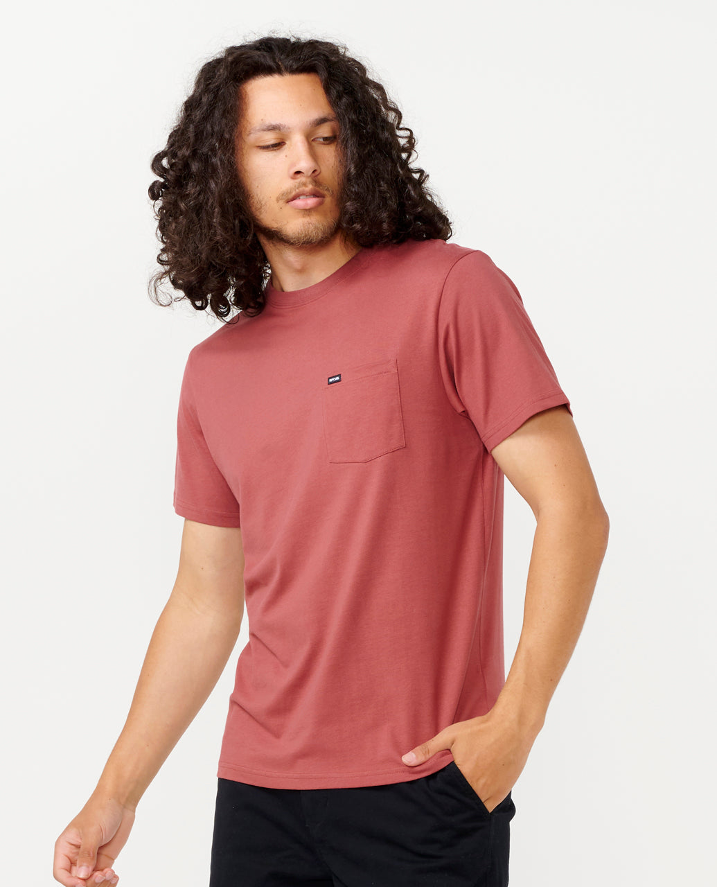 PLAIN POCKET TEE - apple butter