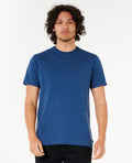 PLAIN POCKET TEE - washed navy