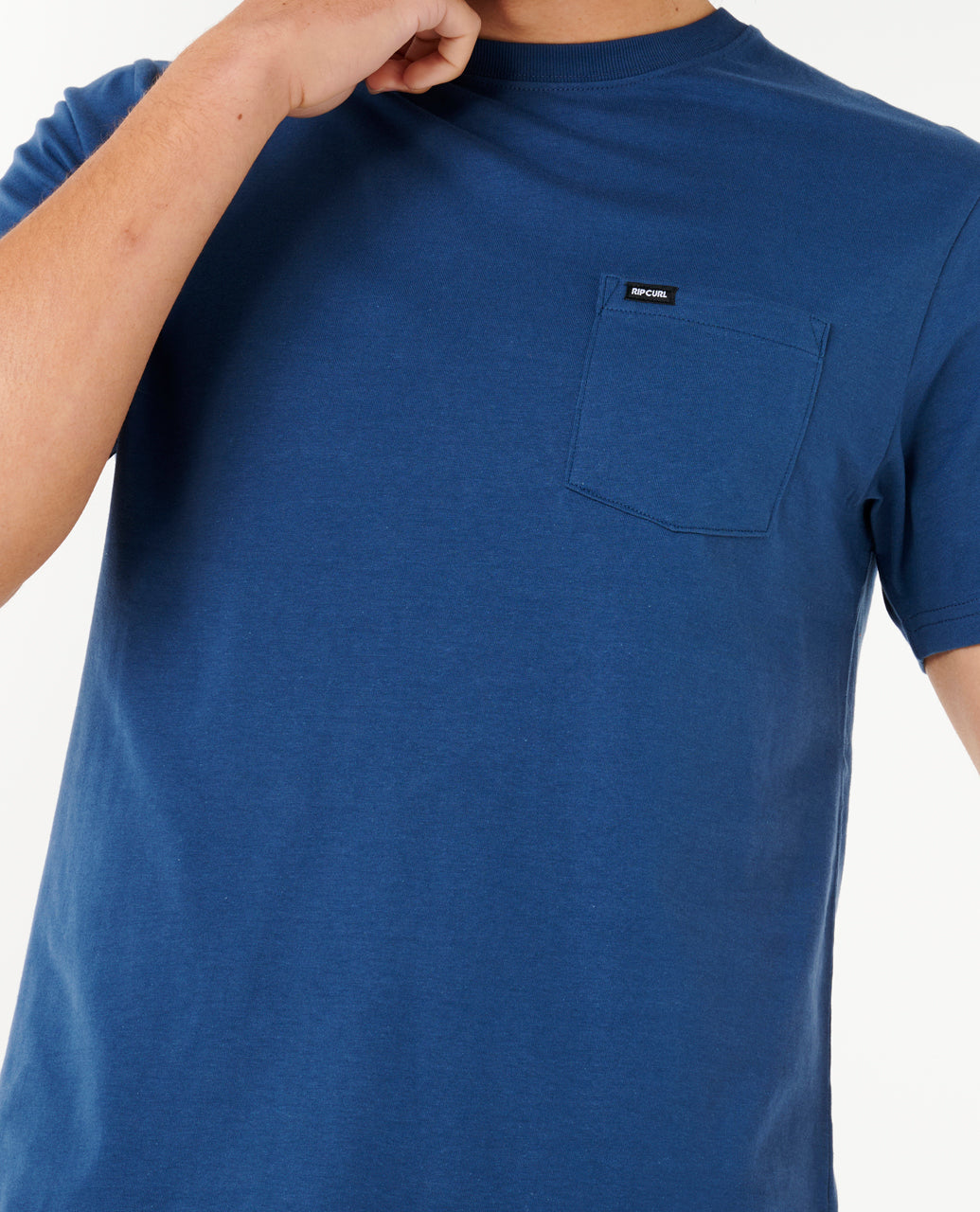 PLAIN POCKET TEE - washed navy