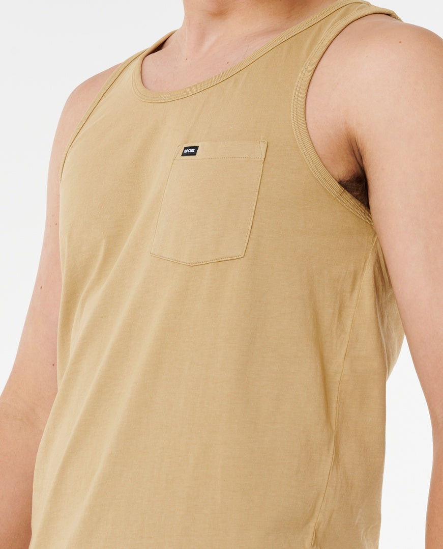 PLAIN TANK 2 - khaki rock