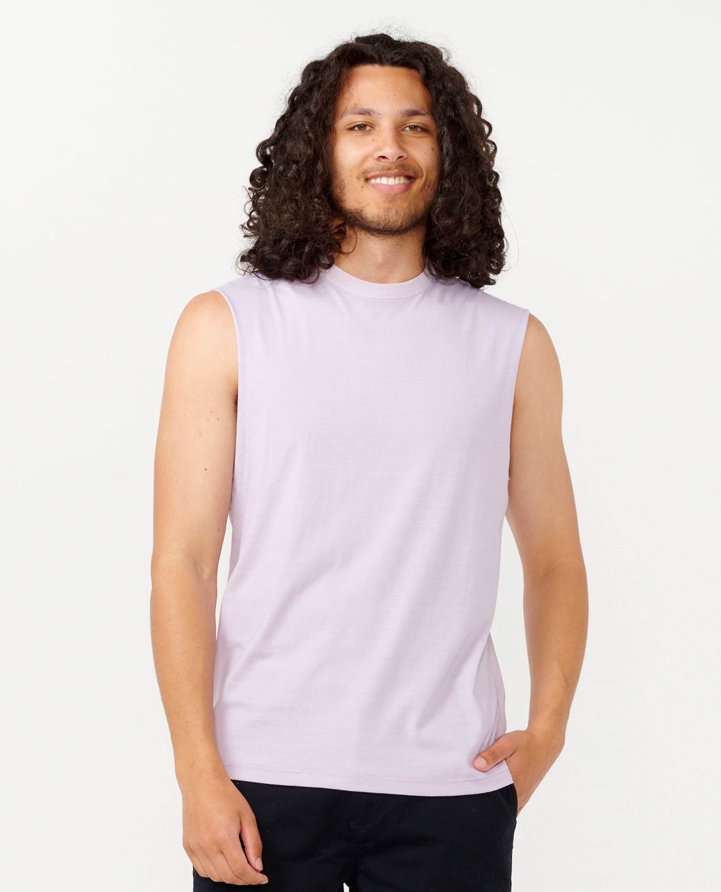 PLAIN II WASH MUSCLE - dusty lilac