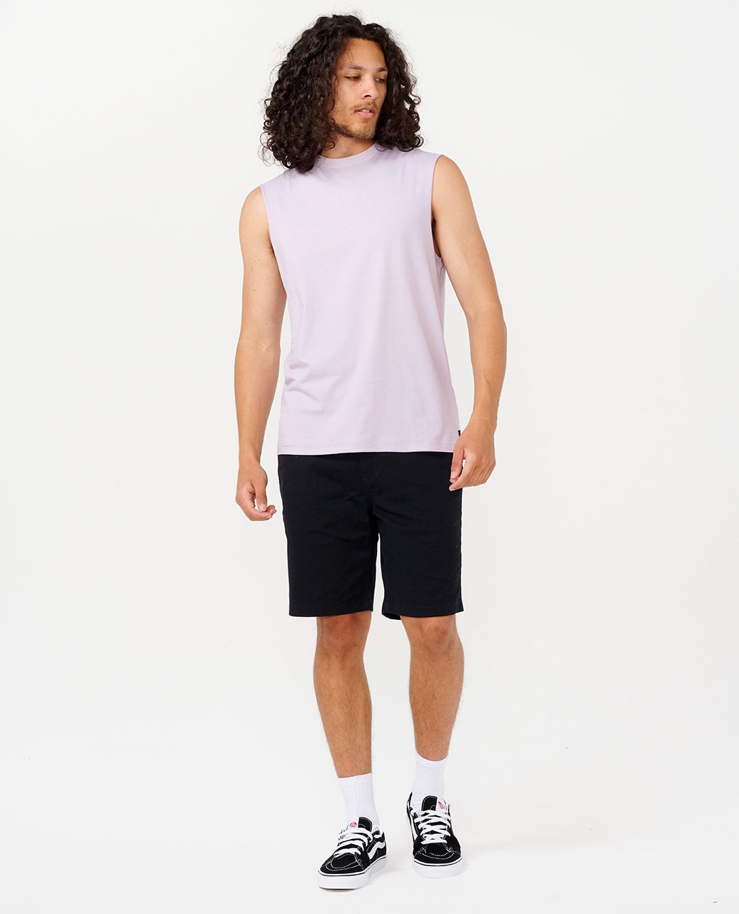 PLAIN II WASH MUSCLE - dusty lilac