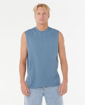 PLAIN II WASH MUSCLE - bluefin