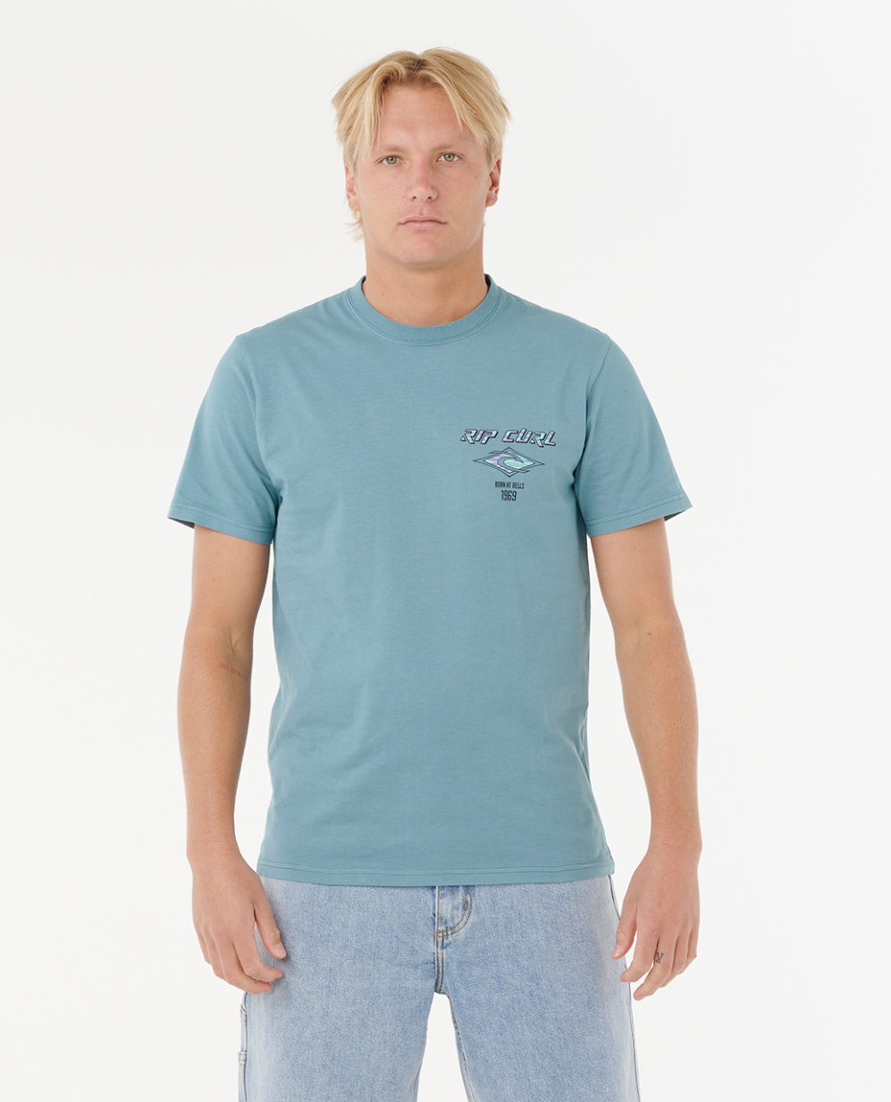 FADE OUT ICON TEE - storm blue