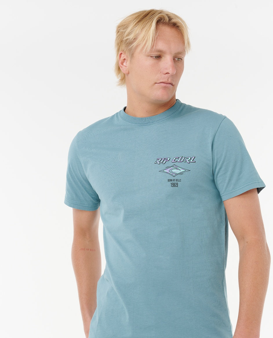 FADE OUT ICON TEE - storm blue