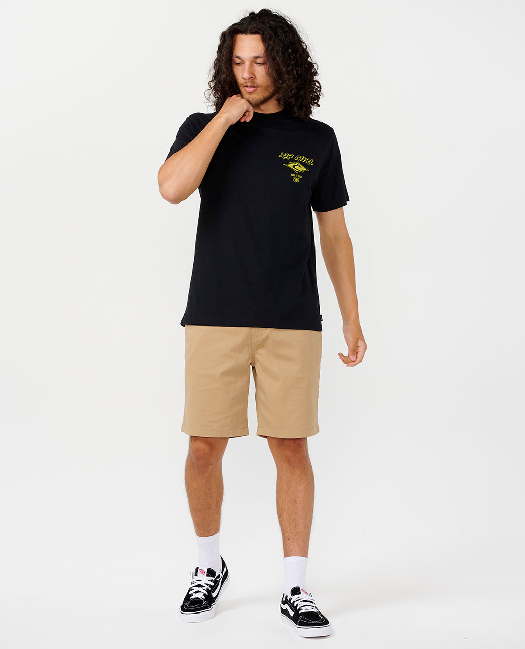 FADE OUT ICON TEE - black/lime