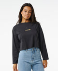 ALOHA LS TEE - washed black