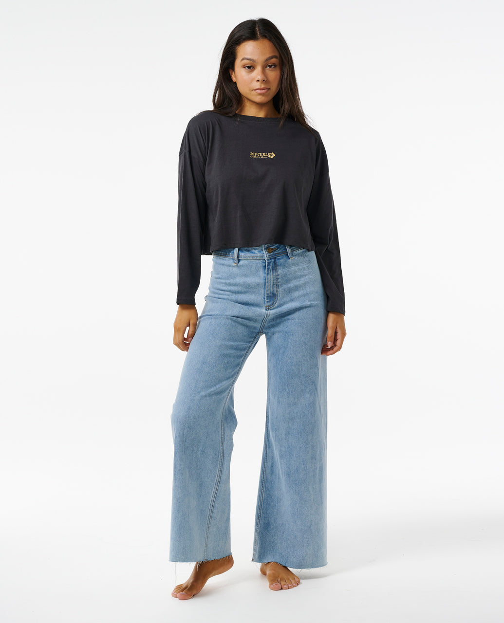 ALOHA LS TEE - washed black