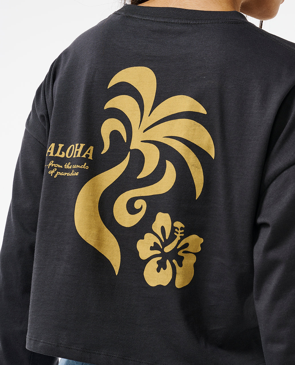 ALOHA LS TEE - washed black
