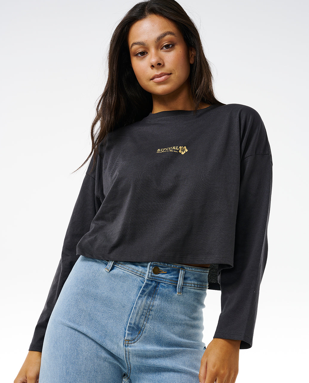 ALOHA LS TEE - washed black