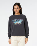 CATALINA ISLAND RAG CREW - washed black