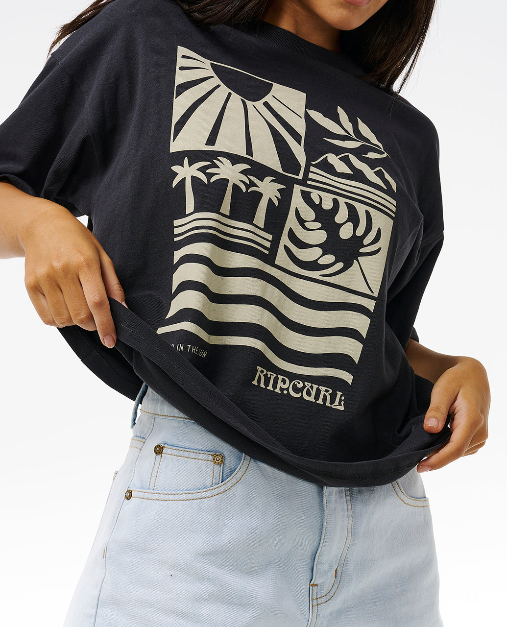 SANTORINI SUN HERITAGE TEE - washed black